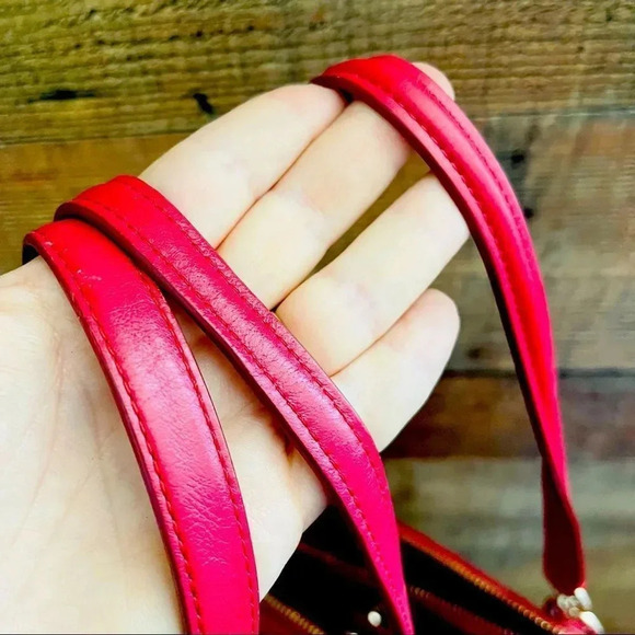 Coach Red Leather Large Christie Carryall Tote - Picture 11 of 14